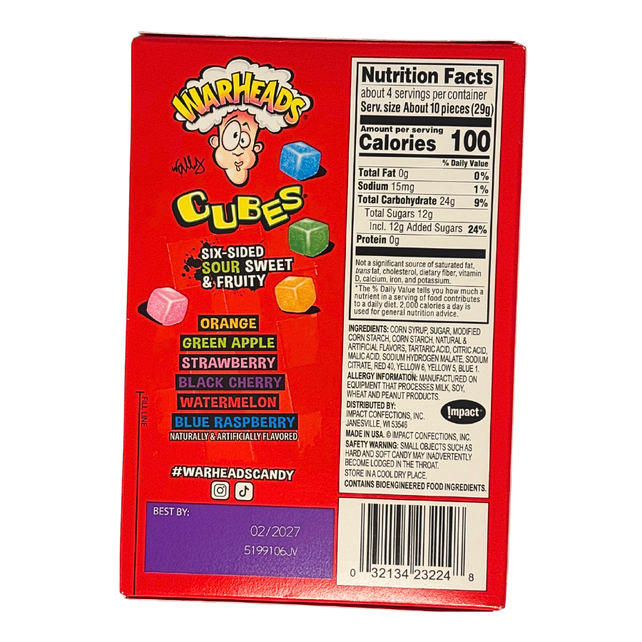 Warheads Cubes - Theatre Box Candy